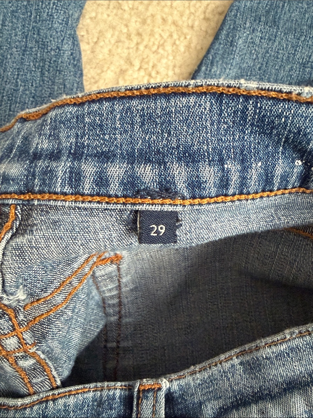 Allen B. By Allen Schwartz Blue Flare Jeans with White Embroidered Side Panels - Picture 6 of 6
